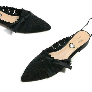 Lace Up Crochet Slip On flats